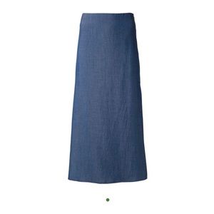 Crippen A-Line Skirt with Double Slit in Indigo Soft Cotton Denim